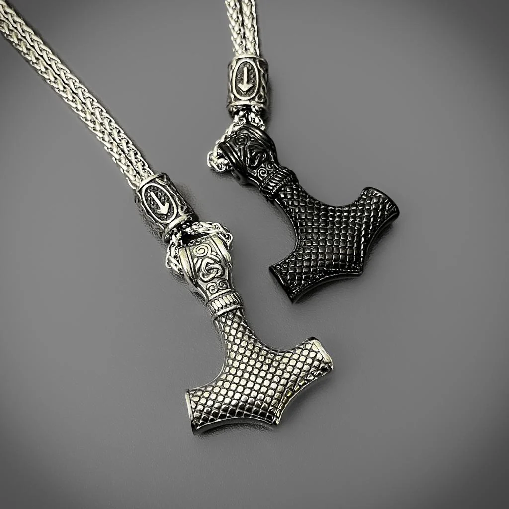 Runed Mjolnir Pendant - Image 4
