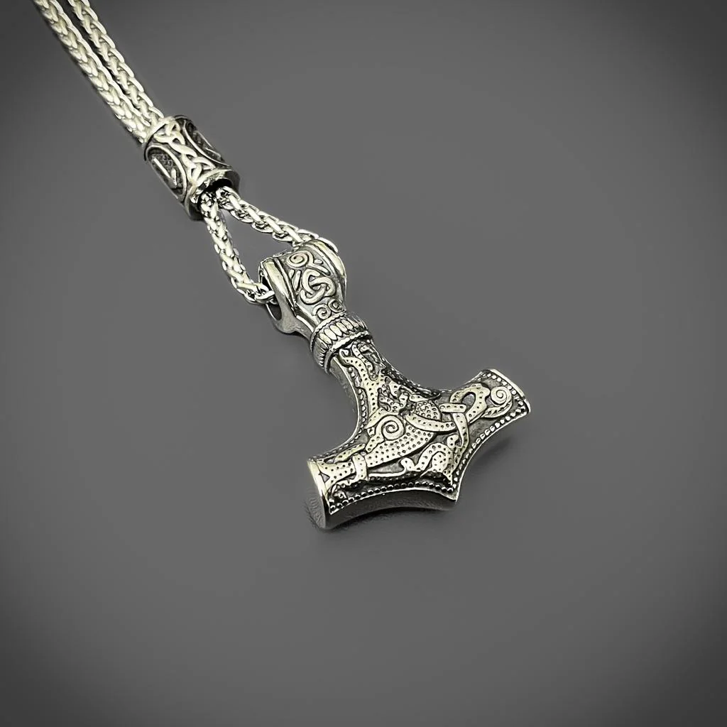 Runed Mjolnir Pendant - Image 6