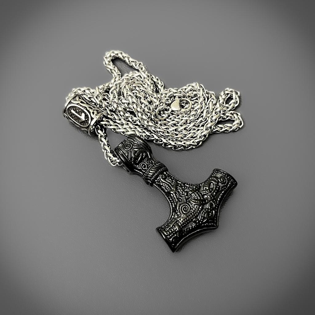 Runed Mjolnir Pendant - Image 7